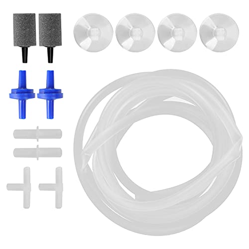 Qukaim Aquarium Luftset Aquarium Sauerstoffschlauch Rückschlagventil Set, 2m Luftschlauch für Fischtank, inklusive Blasenstein und Accories, ideal für Aquarium Luftzufuhr Qukaim Aquarium Luftset Aquarium Sauerstoffschlauch Rückschlagventil Set, 2m Luftschlauch für Fischtank, inklusive Blasenstein und Accories, ideal für Aquarium Luftzufuhr von Qukaim
