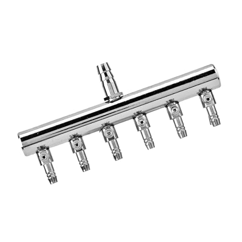 Qukaim Aquarium-Steuerventil, blauer Sandstein, Sauerstoffpumpe, Belüftungsset, 8 mm bis 4 mm, Splitter-Steuerventil (6-Wege), Edelstahl-Luftventil für Aquarien und Blasensteine, 20 Stück von Qukaim