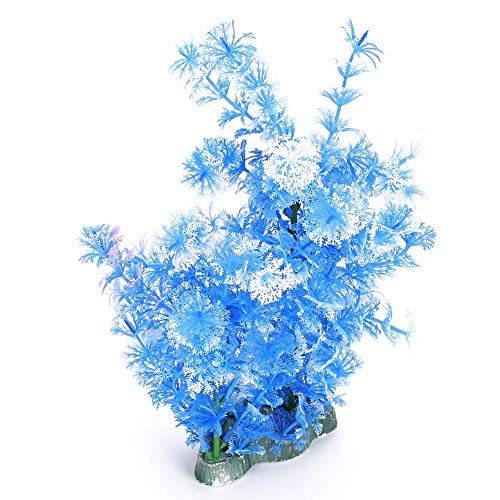Qukaim Aquarium Unterwasserpflanze Aquarium Unterwasser Künstliche Kunststoff Wasserpflanze Lila und Weißwassergras Fish Tank Accories Landschaftsdeko 30cm Hoch von Qukaim