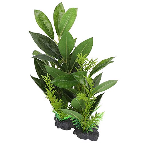 Qukaim Artificial Leaffor Fish Tank Aquarium Simulation Water Grass, Artificial Leaf Plant Ornament for Fish Tank Decoration Plastic Rattan Landscape Rockery 30cm Long Ideal for Reptile Boxes von Qukaim