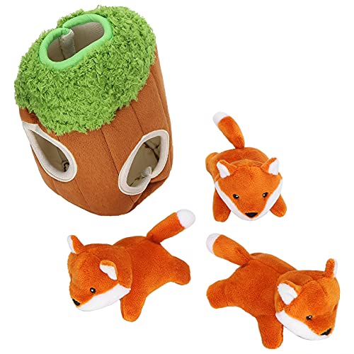 Qukaim Baumloch Hundespielzeug Plüsch Quietschen Baum Loch Hund Puzzle Spielzeug, Verstecken und Suchen Hundespielzeug mit Fuchs, Interaktives Haustierzubehör für kleine bis mittelgroße Hunde, Qukaim Baumloch Hundespielzeug Plüsch Quietschen Baum Loch Hund Puzzle Spielzeug, Verstecken und Suchen Hundespielzeug mit Fuchs, Interaktives Haustierzubehör für kleine bis mittelgroße Hunde, von Qukaim