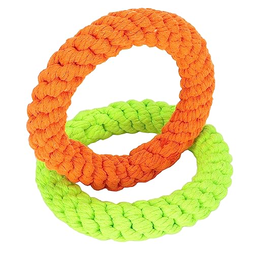 Qukaim Baumwollseilringe Hundespielzeug Haustierfutter Spender Ball, 2 Pack Interaktives Baumwollseil Hund Kauspielzeug, Slow Feeder Puzzle Spielzeug für Training und Spielen, Hellgrün Qukaim Baumwollseilringe Hundespielzeug Haustierfutter Spender Ball, 2 Pack Interaktives Baumwollseil Hund Kauspielzeug, Slow Feeder Puzzle Spielzeug für Training und Spielen, Hellgrün von Qukaim