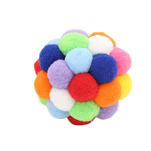 Qukaim Bells Katzenballspielzeug, Katzenball mit Glocken, bunte interaktive Katzenbälle, weiche Katzenminze, Pompon-Bälle mit Rasselglocke für Kätzchen und Katzen, 6 Stück Qukaim Bells Katzenballspielzeug, Katzenball mit Glocken, bunte interaktive Katzenbälle, weiche Katzenminze, Pompon-Bälle mit Rasselglocke für Kätzchen und Katzen, 6 Stück von Qukaim