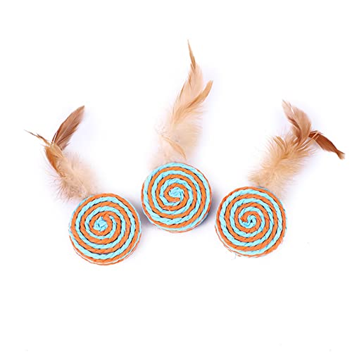 Qukaim Candy Feather Katzenspielzeug Papierseil Rund Kuchen Katzenspielzeug, Interaktives Federspielzeug für Katzen und Hunde, Kratzfestes Design, Ansprechende Spielzeit, 10cm Durchmesser Qukaim Candy Feather Katzenspielzeug Papierseil Rund Kuchen Katzenspielzeug, Interaktives Federspielzeug für Katzen und Hunde, Kratzfestes Design, Ansprechende Spielzeit, 10cm Durchmesser von Qukaim