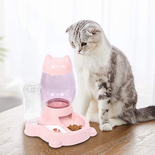 Qukaim Cat Auto Feeder 2 in 1 Pet Auto Feeder und Trinkbrunnen, große Kapazität Versorgung für Hunde und Katzen, ideal für kontinuierliche Fütterung und Hydratation, PP-Material von Qukaim