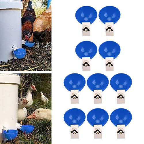 Qukaim Automatische Hühnerwasserbecher 10 Stück, große Kapazität, für Hühner, Enten, Gänse, große blaue Schüssel Qukaim Automatische Hühnerwasserbecher 10 Stück, große Kapazität, für Hühner, Enten, Gänse, große blaue Schüssel von Qukaim