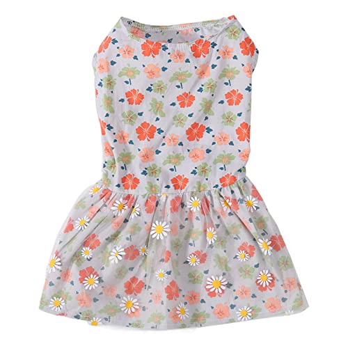 Qukaim Cute Puppy Dr. Cute Floral Dog Dress, Daisy Mesh Decor Pet Clothes for Small Dogs and Cats, Spring Summer XS, Dog Girl Dress, Doggie Princess Dress von Qukaim
