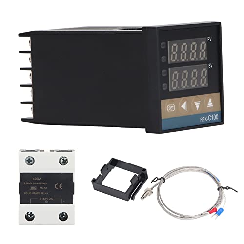 Qukaim Digital PID Temperaturregler Set, 3 Stück 0-400℃ Temperaturregler mit Thermoelement Relaismodul, 100-240V 40A, Digitale LED-Anzeige, PID-Heizungsregler Qukaim Digital PID Temperaturregler Set, 3 Stück 0-400℃ Temperaturregler mit Thermoelement Relaismodul, 100-240V 40A, Digitale LED-Anzeige, PID-Heizungsregler von Qukaim