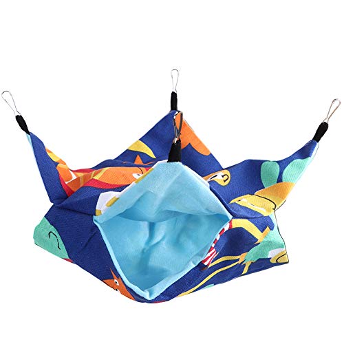 Qukaim Doppellagige Leinen-Haustier-Hängematten, Hängebett-Schlafsack für kleine Haustiere, Typ D, ideal für Hamster, 50 x 40 cm, einfach zu installieren, weicher Stoff von Qukaim