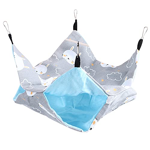 Qukaim Doppelschichtige Hängematte für Haustiere, kleines Haustier-Hängebett, Typ A Hamster-Hängematte, Schlafsack für Hamster, 40 x 30 cm, leicht, einfach zu installieren von Qukaim