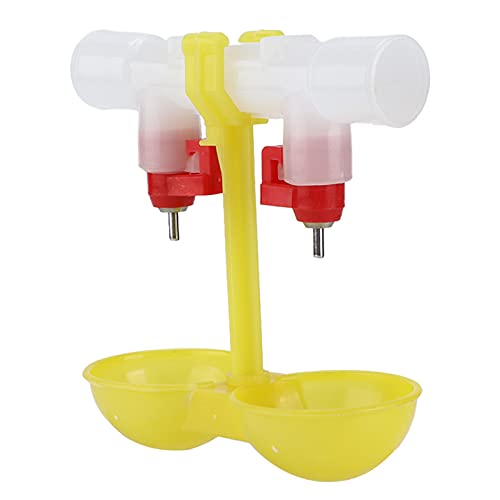 Qukaim Double Chicken Nipple Waterer Double Chicken Nipple Waterer, Automatische hängende Trinkbecher für Geflügel, passt 1/2 Zoll Rohr, einfach zu installieren, ideal für Hühnerställe und Bauernhöfe von Qukaim