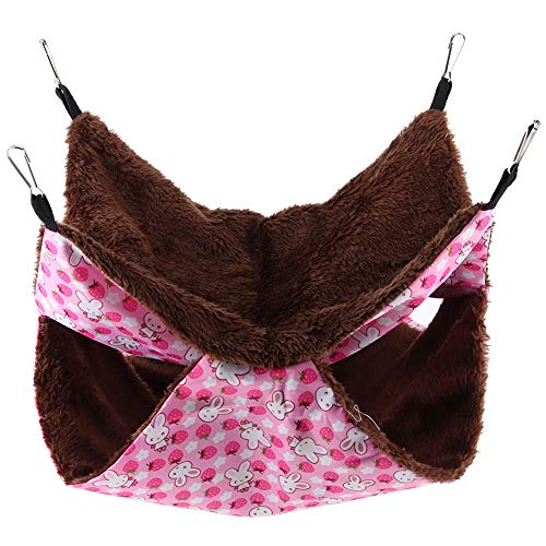 Qukaim Dreilagige Hängematte für Kleintiere, 30 x 30 cm, weiches, warmes Schlafbett für Hamster, Eichhörnchen und kleine Haustiere, Grün von Qukaim