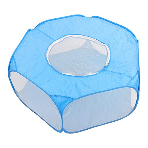 Qukaim Faltbarer Kleintier-Hamsterzaun, automatisches Öffnen für Draußen, Indoor-Übung, Krabbelzelt, Himmelblau, Kleintier-Spielzaun, Hamster-Laufstall, Haustierzaun von Qukaim