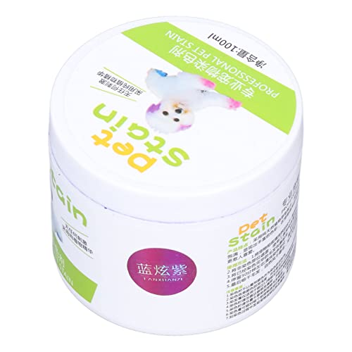 Qukaim Fellfärbemittel, rund, Silikon, doppelseitiger Haustierkamm für langes Haar, 100 ml, Haarfärbemittel, semi-permanenter Farbstoff für Hunde und Katzen, Blau und Rot von Qukaim