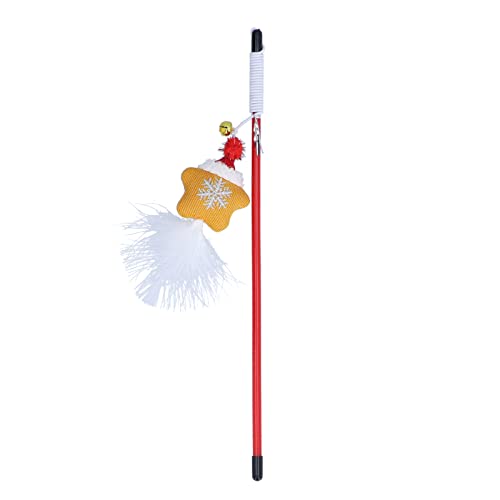 Qukaim Funny Cat Stick Christmas Series Cat Wand Spielzeug, Star Type Interactive Cat Stick, Funny Cat Teaser for Training and Exercising, Ideal for Indoor Play, 40cm Long Qukaim Funny Cat Stick Christmas Series Cat Wand Spielzeug, Star Type Interactive Cat Stick, Funny Cat Teaser for Training and Exercising, Ideal for Indoor Play, 40cm Long von Qukaim