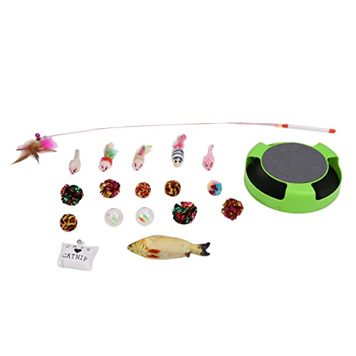 Qukaim Funny Cat Stick Toys 19 Pcs Cat Mouse Catching Toy Set, Interactive Cat Toys with Scratching Mouse Plate, Cat Balls Funny Cat Stick Toys, Fish Catnip Toys, Engaging Play for Cats Qukaim Funny Cat Stick Toys 19 Pcs Cat Mouse Catching Toy Set, Interactive Cat Toys with Scratching Mouse Plate, Cat Balls Funny Cat Stick Toys, Fish Catnip Toys, Engaging Play for Cats von Qukaim
