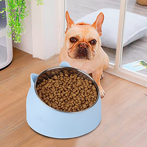 Qukaim Futternapf, geneigter Futternapf und Futternapf, 4 Stück, ABS, Knochenform, Müllbeutelspender, 304 Edelstahl, Nackenschutz für kleine Hunde und Katzen, Blau Qukaim Futternapf, geneigter Futternapf und Futternapf, 4 Stück, ABS, Knochenform, Müllbeutelspender, 304 Edelstahl, Nackenschutz für kleine Hunde und Katzen, Blau von Qukaim