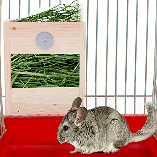 Qukaim Futterspender für kleine Haustiere, Holz, Kaninchen-Futterspender für kleine Haustiere, Grashalter, Chinchilla-Grasregal, ideal für Meerschweinchen und andere Kleintiere, natürliches Holzdesign Qukaim Futterspender für kleine Haustiere, Holz, Kaninchen-Futterspender für kleine Haustiere, Grashalter, Chinchilla-Grasregal, ideal für Meerschweinchen und andere Kleintiere, natürliches Holzdesign von Qukaim