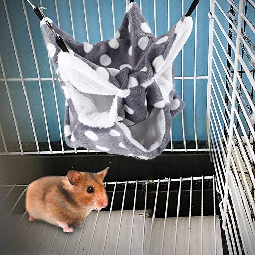 Qukaim Graues Flanell-Hamsterhaus, dreilagig, warm, Hängebett, Haus für kleine Haustiere, Zuckergleiter, Chinchilla, 25 x 25 x 30 cm, gemütliche Haustierhängematte Qukaim Graues Flanell-Hamsterhaus, dreilagig, warm, Hängebett, Haus für kleine Haustiere, Zuckergleiter, Chinchilla, 25 x 25 x 30 cm, gemütliche Haustierhängematte von Qukaim