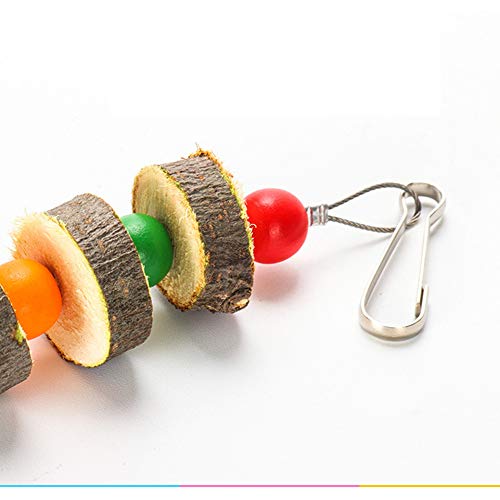 Qukaim Hängende Vögel Spielzeug Bunte Perlen Haustier Vögel Kauspielzeug Hängender Käfig Zubehör mit Glocke für Papageien Interaktives Spielen Geeignet Für Kleine Vögel 30cm Lang von Qukaim
