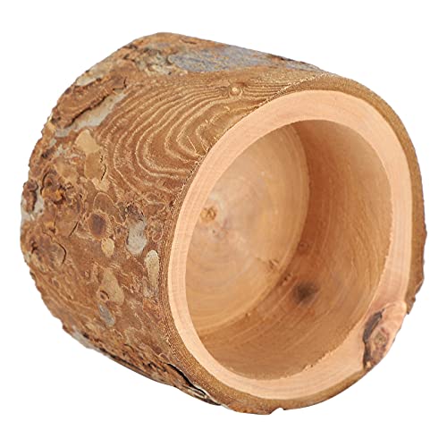 Qukaim Hamster Futterspender Holz Futternapf Holz Futternapf Hamster Holz Futterspender Kleine Haustier Futternapf Ideal für Hamster und andere kleine Haustiere 12cm Durchmesser Natürliches von Qukaim