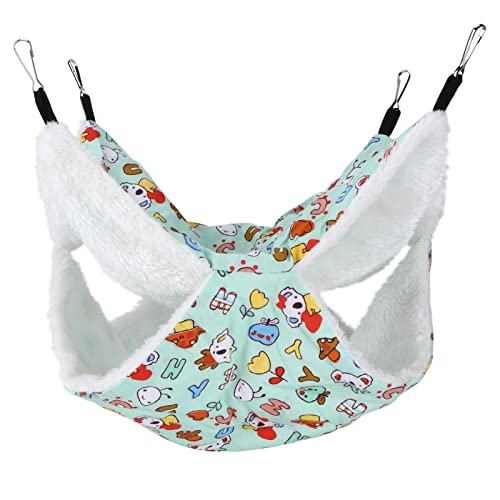 Qukaim Hamster Hängematte Kleintiere Hängematte, Warm Plüsch Etagenbett für Hamster, Frettchen, Chinchilla, Meerschweinchen, Doppellagiges Design, Cartoon Grün, 30 * 30 cm Qukaim Hamster Hängematte Kleintiere Hängematte, Warm Plüsch Etagenbett für Hamster, Frettchen, Chinchilla, Meerschweinchen, Doppellagiges Design, Cartoon Grün, 30 * 30 cm von Qukaim