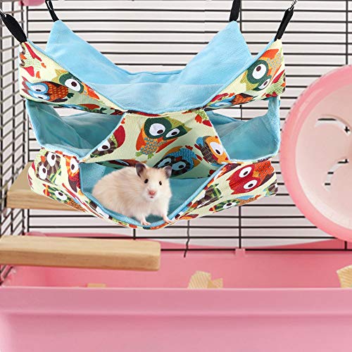 Qukaim Hamster Hölzernes Versteck 50 cm Basic Typ Kauspielzeug mit Leiterbrücke Holz Haustier Hängematte für Ratten, Mäuse, Eichhörnchen, Meerschweinchen und Chinchillas von Qukaim