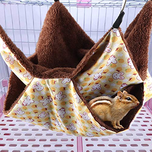 Qukaim Hamster Holz Versteck mit Tür 60cm Doppellagige Brücke Leiter Spielzeug Haustier Hängematte für Kleintiere Ratte Meerschweinchen Chinchilla Eichhörnchen Kauspielzeug von Qukaim