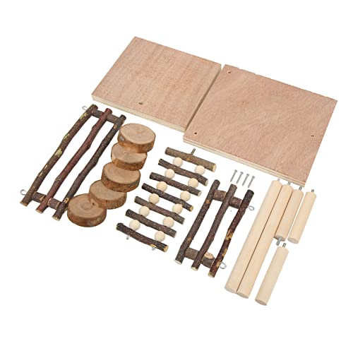 Qukaim Hamster Kletterplattform, 2 Ebenen Holzständer für kleine Haustiere, Mehrzweck-Spielplatz für syrische Hamster und Kleintiere, 30 x 20 cm, Holz von Qukaim