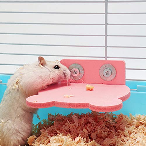 Qukaim Hamster Papagei Doppelschraube Stehplattform Vogelklettern Schleifkäfig Spielzeug Rosa Haustier Plattform für Papageien und Hamster Ideal für Käfig Verwendung von Qukaim