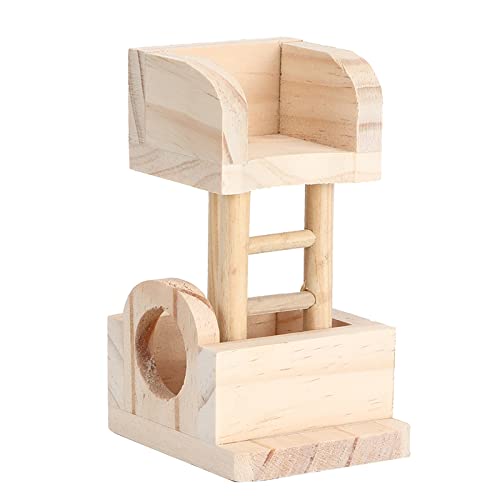 Qukaim Hamster Plattform Haus Aussichtsturm Spielzeug für kleine Haustiere Hamster Kletterleiter 20 x 15 x 15 cm ideal für Hamster und andere Kleintiere von Qukaim
