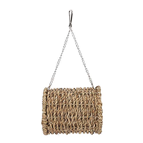 Qukaim Hamster Schlafmatte Seil Geflochtene Hängematte Hängebett für Eichhörnchen Papageien Haustier Hängematte 30x30cm Sommer Haustierbedarf von Qukaim