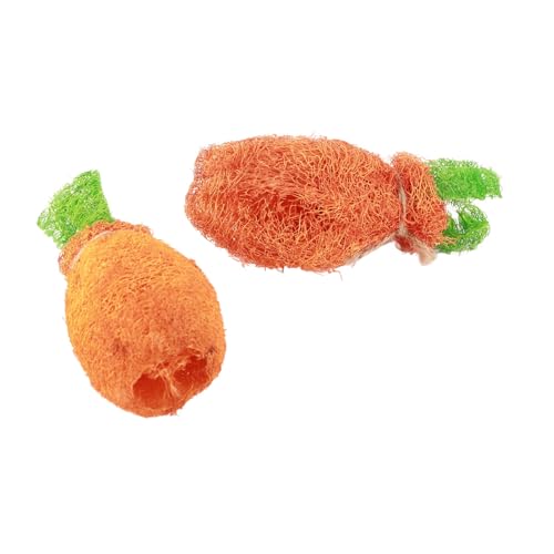 Qukaim Hamster Tunnel Bett, Kleine Haustier Ecke Versteck Tunnel für Hamster Meerschweinchen Zuckergleiter 2 Stück Kaninchen Karotte Kauspielzeug Set Zähne Reinigung Luffa Spielzeug von Qukaim