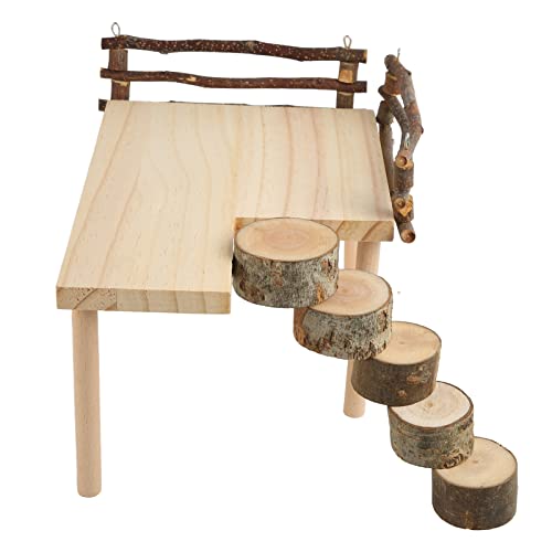 Qukaim Hamster Übungsspielzeug Leiter Holz Kletterplattform für kleine Haustiere 2 Schichten Holz Aktivitätsset Große Größe Mehrzweck-Hamster Spielplatz Zähne Schleifen Spielzeug Qukaim Hamster Übungsspielzeug Leiter Holz Kletterplattform für kleine Haustiere 2 Schichten Holz Aktivitätsset Große Größe Mehrzweck-Hamster Spielplatz Zähne Schleifen Spielzeug von Qukaim