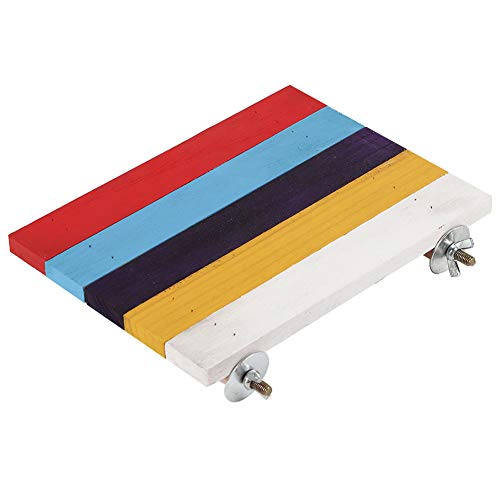 Qukaim Hamsterspielzeug für kleine Haustiere, Massivholz, Springbrett, Kletterplattform für Käfig, bunte Holzschaukel für Hamster, Eichhörnchen und Papageien, 25,4 x 12,7 x 7,6 cm von Qukaim