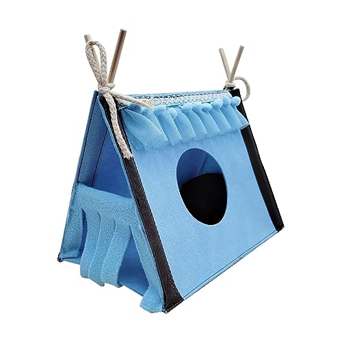 Qukaim Hamsterversteck Zelt Blau Kleintier Tunnelhaus Warmes Nest Lebensraum für Meerschweinchen, Kaninchen und Ratten, ideal zum Verstecken und Spielen, 30,5 x 30,5 x 30,5 cm von Qukaim