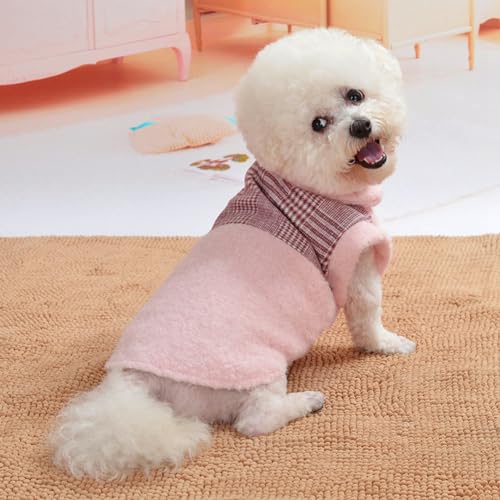 Qukaim Haustier Hundekostüm Winter Haustier Plüsch Kostüm, Weiche Warm halten Kleidung mit Knopf für Hunde und Katzen, Winterkleidung für Haustiere, mehrere von Qukaim