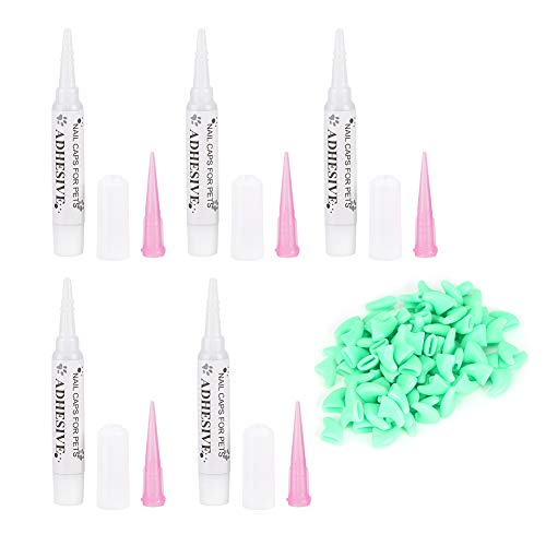Qukaim Haustier-Nagelpflege-Abdeckung, Katzennagelabdeckung, 100 Stück, fluoreszierend, grün, XS, PVC-Kristall-Krallenkappen, Anti-Kratzer, Anti-Biss-Pflege-Zubehör für Haustiere, Haustierpfotenschutz Qukaim Haustier-Nagelpflege-Abdeckung, Katzennagelabdeckung, 100 Stück, fluoreszierend, grün, XS, PVC-Kristall-Krallenkappen, Anti-Kratzer, Anti-Biss-Pflege-Zubehör für Haustiere, Haustierpfotenschutz von Qukaim