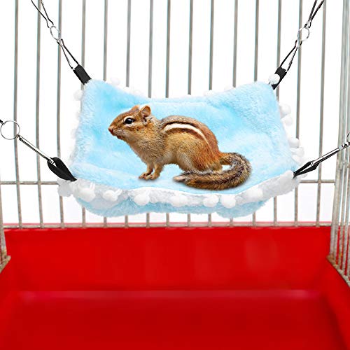 Qukaim Haustier-Plüsch-Hängematte, Warmhaltenest, hängendes Schlafbett für Hamster und Zuckergleiter, weiche Haustier-Hängematte, Haustiernest, 40,6 x 40,6 cm, ideal für kleine Haustiere Qukaim Haustier-Plüsch-Hängematte, Warmhaltenest, hängendes Schlafbett für Hamster und Zuckergleiter, weiche Haustier-Hängematte, Haustiernest, 40,6 x 40,6 cm, ideal für kleine Haustiere von Qukaim