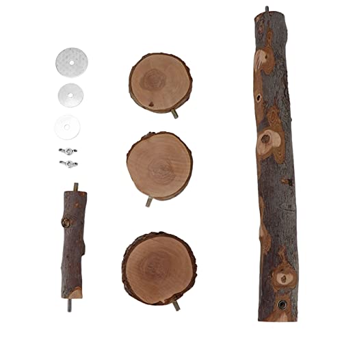 Qukaim Haustier Sitzstange Holz Ständer Spielzeug Kleintier Plattform Springspielzeug für Hamster und Vogel Holzregal Sitzstange 30cm lang ideal für Spielen und Bewegung von Qukaim