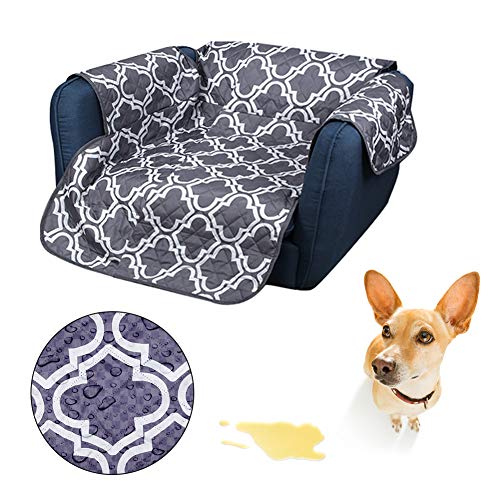 Qukaim Haustier-Sofa-Matte, Haustier-Sofa-Matte, Einzelbett, 53 x 183 cm, wasserdicht, rutschfest, schmutzabweisend, Lounge-Pad mit grauem Druck für Haustiere von Qukaim