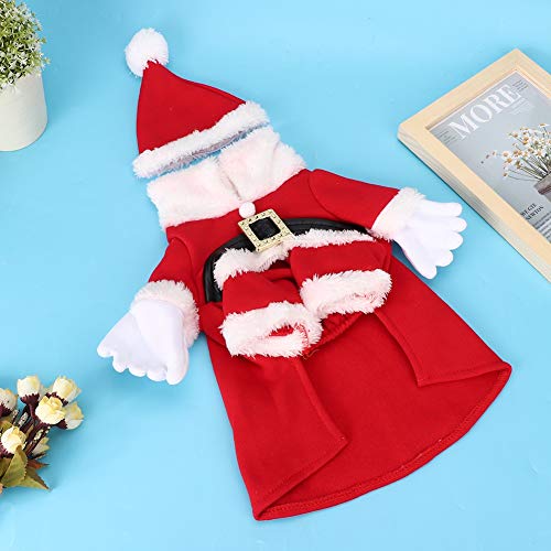 Qukaim Haustier Weihnachtskostüm Haustier Weihnachtskleidung, bequemes Kostüm mit Hut für Hund und Katze, festliches Urlaubs-Outfit, geeignet für kleine Haustiere, versch von Qukaim