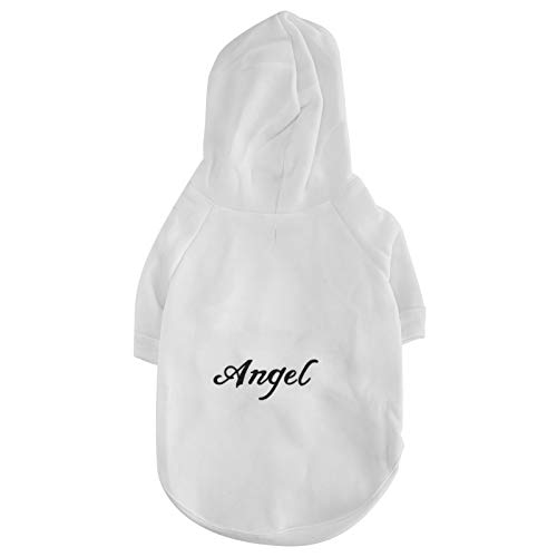 Qukaim Haustierkleidung Hund Hoodie Weiche Baumwolle Haustier Kleidung Atmungsaktives Kapuzenshirt für Hunde Niedliches Sweatshirt Größe S Weiß von Qukaim