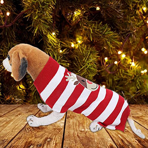 Qukaim Haustierkleidung für den Winter, weich, warm, Weihnachtsmotiv, niedliches Rentier-Pullover-Outfit für kleine Hunde und Welpen, ideal für den Urlaub, versch Qukaim Haustierkleidung für den Winter, weich, warm, Weihnachtsmotiv, niedliches Rentier-Pullover-Outfit für kleine Hunde und Welpen, ideal für den Urlaub, versch von Qukaim