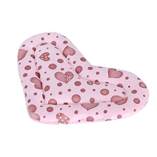Qukaim Haustiermatte Herzförmige Haustier-Hamstermatte, Kleintiernest Schlafbett, Käfigkissen für Meerschweinchen und Igel, 30 x 30 cm, weicher Stoff, Rosa von Qukaim