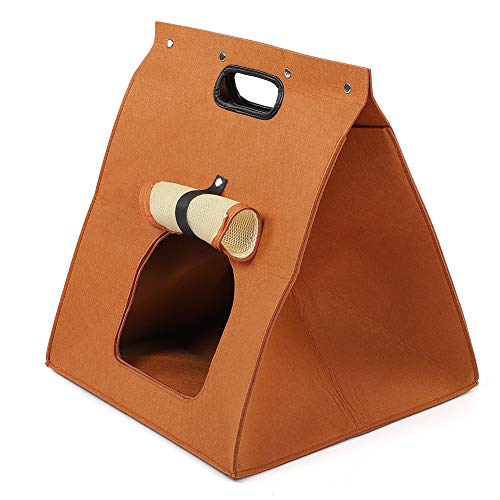 Qukaim Haustiertasche aus Filzstoff, tragbare Katzentasche mit guter Luftdurchlässigkeit, komfortables Design für kleine Hunde und Katzen, ideal für Reisen und den Außenbereich, Schokoladenfarbe Qukaim Haustiertasche aus Filzstoff, tragbare Katzentasche mit guter Luftdurchlässigkeit, komfortables Design für kleine Hunde und Katzen, ideal für Reisen und den Außenbereich, Schokoladenfarbe von Qukaim