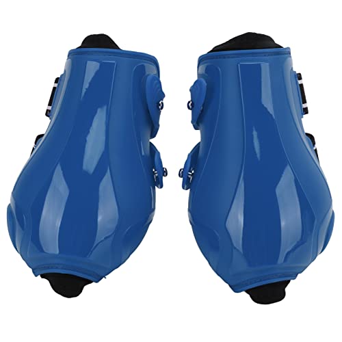 Qukaim Hindbeinschoner für Pferde, starke Unterstützung, atmungsaktive Stiefel für jedes Wetter, Blau, Größe M, verstellbare Schutzgamaschen für Springen und Hufschutz von Qukaim