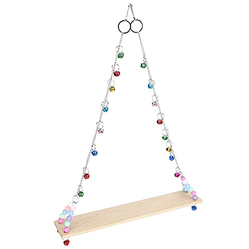 Qukaim Huhn Holz Stehschaukel Spielzeug Hängende Sitzstange mit Glocken für mittelgroße und große Papageien Hühner Schaukel Sitzstange 30cm lang Holz Vogel Aktivitätsspielzeug Qukaim Huhn Holz Stehschaukel Spielzeug Hängende Sitzstange mit Glocken für mittelgroße und große Papageien Hühner Schaukel Sitzstange 30cm lang Holz Vogel Aktivitätsspielzeug von Qukaim