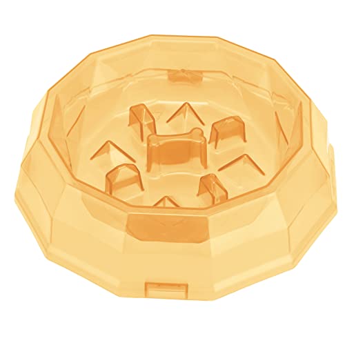 Qukaim Hund Slow Eating Bowl Slow Feeder Hundenapf, Lebensmittelqualität Verdauungshilfe, Hund Slow Eating Puzzle Bowl für Hunde und Katzen, Gelb von Qukaim
