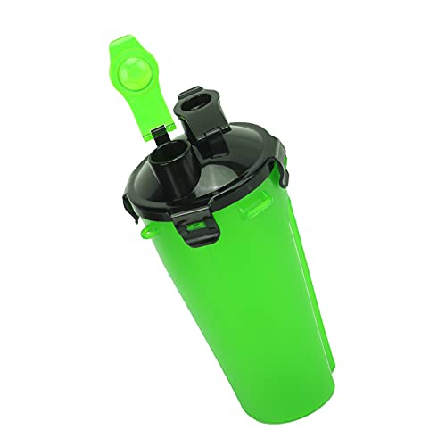 Qukaim Hund Wasserflasche Haustier Wasserbecher, Tragbarer Haustier Reise Trinkbecher, Leichter Outdoor Trink-Futterspender für Hunde und Katzen, Grün von Qukaim